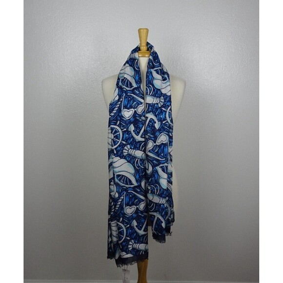 Vera Bradley SHORE ENOUGH Soft Fringe Scarf Wrap Coastal Tropical Sea Beach - Picture 6 of 11